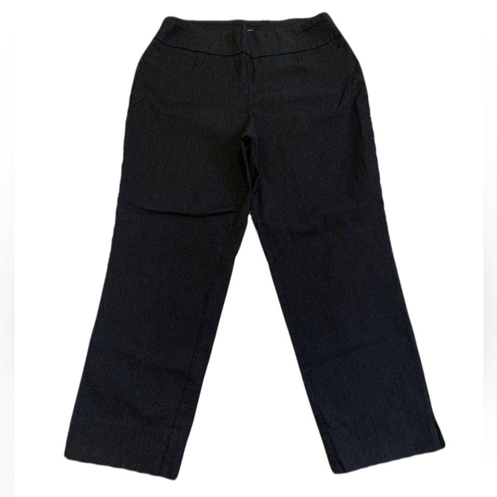 Dalia Black Cropped Trouser Pants - Size 14W